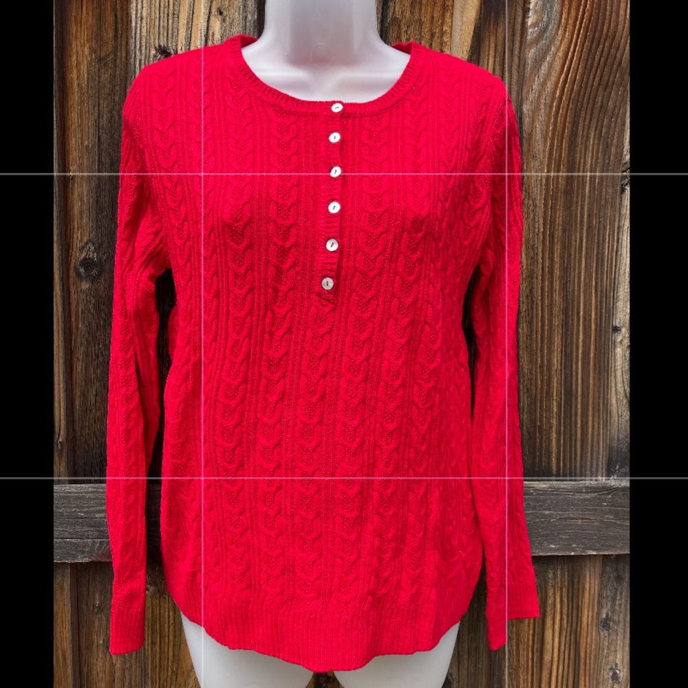NWOT Laura Scott Sweater Top Red M Red
